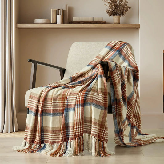 Aadvera Chenille Throw Blanket with Tassels – 50" x 60"